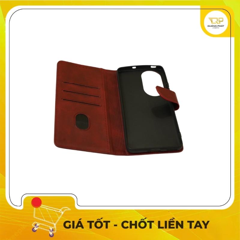 Ốp Bao Da Ví Gập Cho OPPO Reno 10 / Reno 10 Pro - Bao Da Cao Cấp Cài Nam Châm Có Ngăn Đựng Thẻ