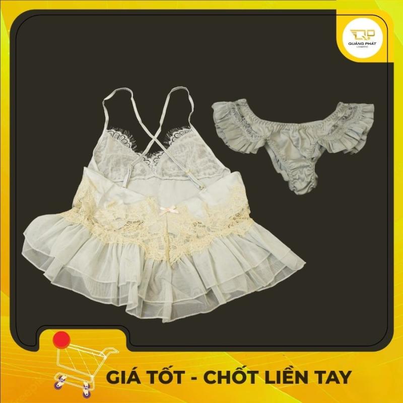 Váy Ngủ Hai Dây Phối Ren Quyến Rũ