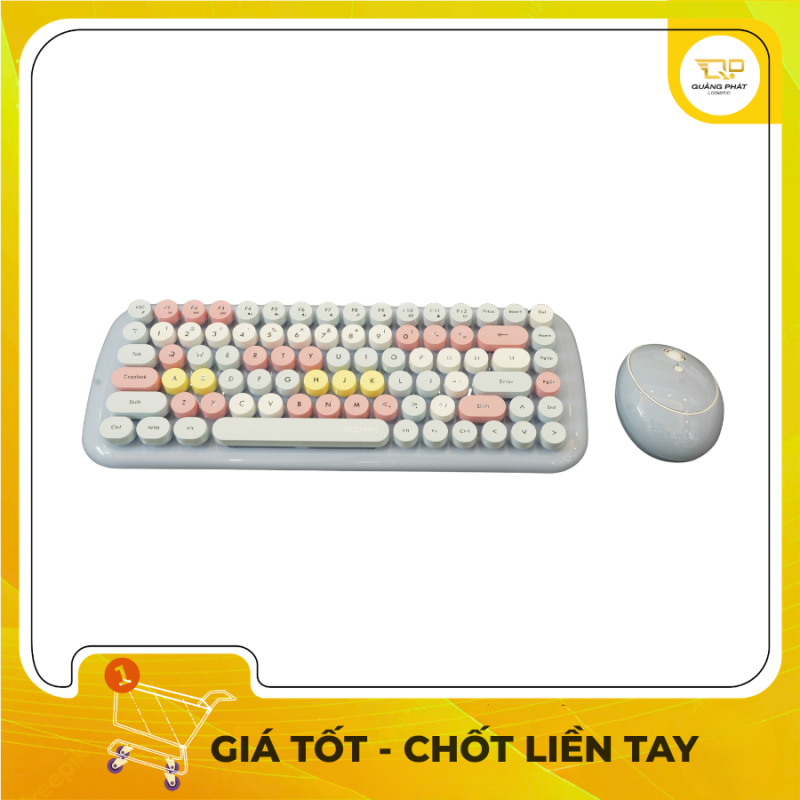 Bộ Bàn Phím & Chuột Không Dây MOFii Candy - Bàn Phím Tròn Vintage Đa Sắc Pastel