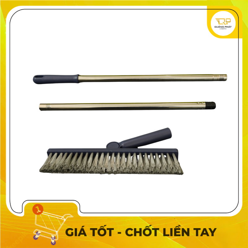 Chổi Chà Sàn Đa Năng Cán Inox Tháo Rời, Đầu Chổi Xoay Linh Hoạt,Mới 100%