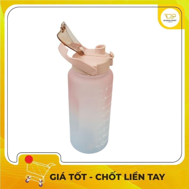 Bình Đựng Nước Nhựa 2000ml 2 Lít Nhắc Nhở Uống Nước Thông Minh,Mới 100%
