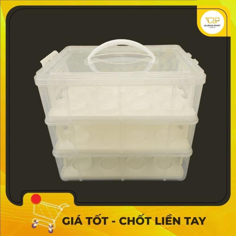 Hộp Nhựa Đựng Đồ 3 Tầng Đa Năng Có Quai Xách Chia Ngăn Tiện Lợi Mới 100%