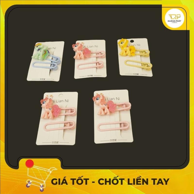 Set 6 Vỉ Kẹp Tóc Trẻ Em Hình Ngựa Pony Ai Lian Ni