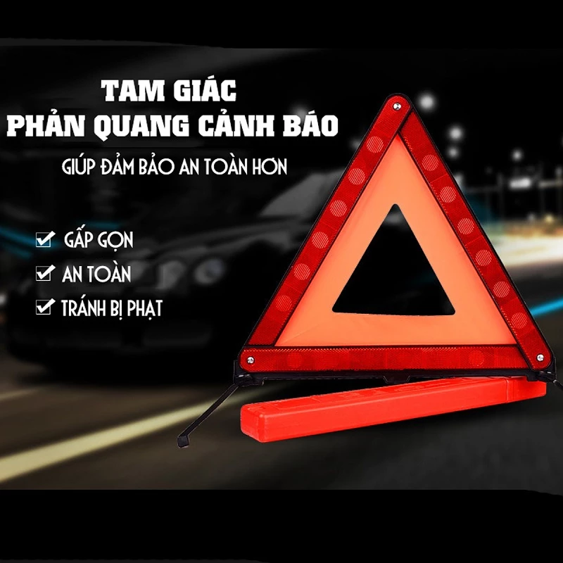 Biển Báo Tam Giác Phản Quang Cảnh Báo Nguy Hiểm Cho Ô Tô Gấp Gọn