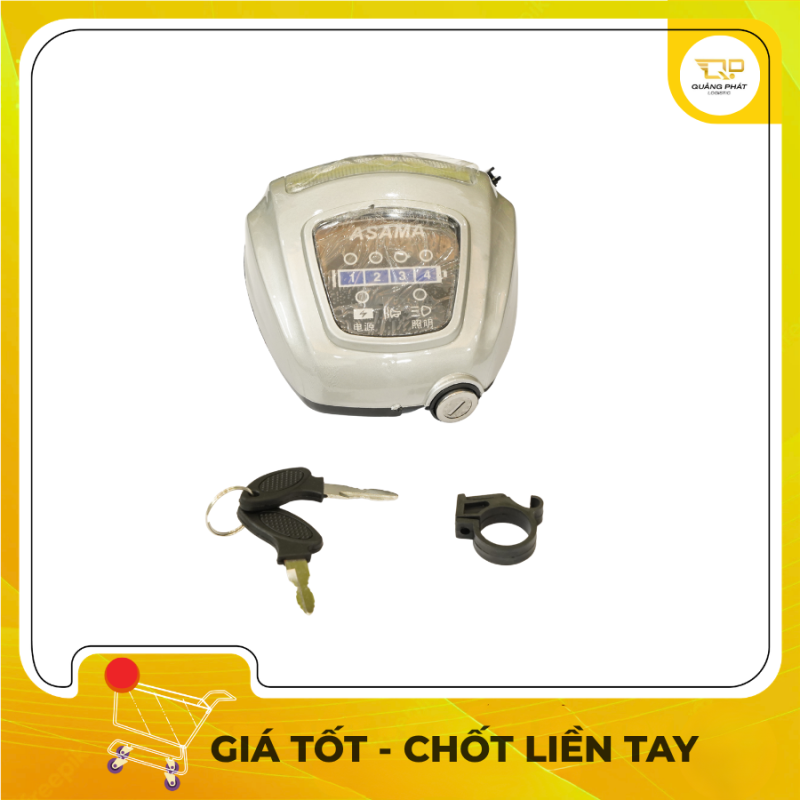 Cụm Đèn Pha LED Xe Đạp Điện ASAMA Tích Hợp Ổ Khóa Nguồn