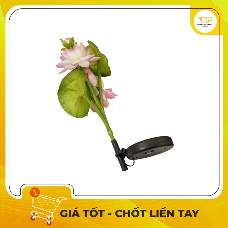 Đèn LED Năng Lượng Mặt Trời Hình Hoa Sen Trang Trí Sân Vườn - Tự Động Cảm Biến Ánh Sáng - Mới 100%