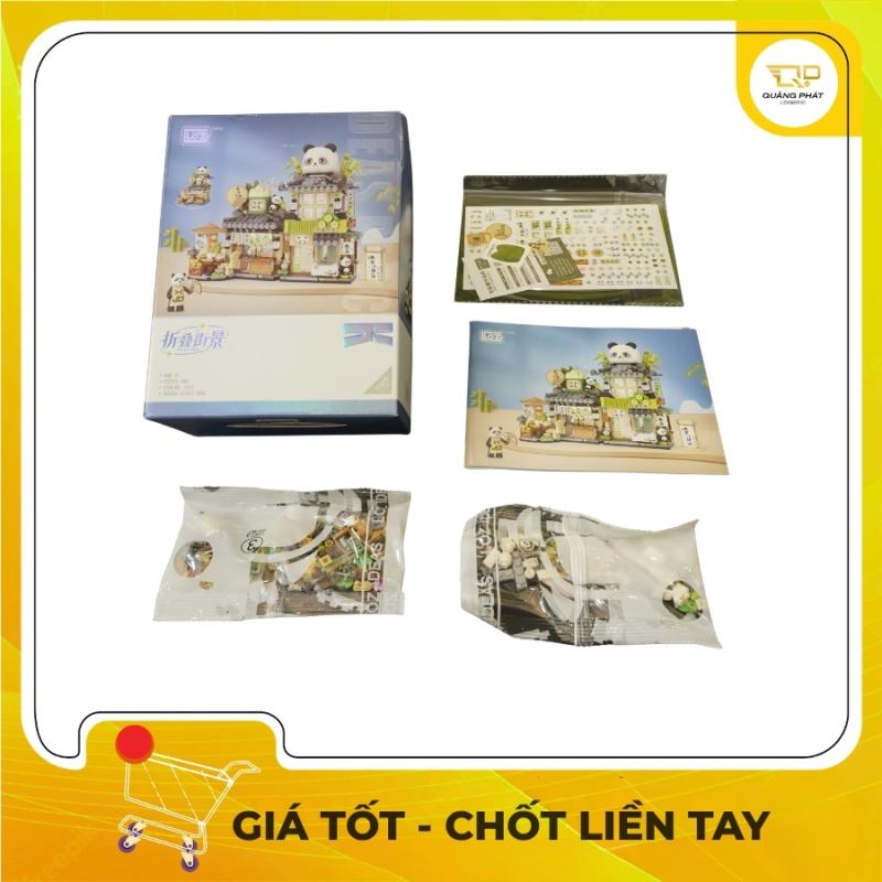 Đồ Chơi Lắp Ráp Lego Loz 1383 Mô Hình Phố Cổ Gấu Trúc Gấp Gọn