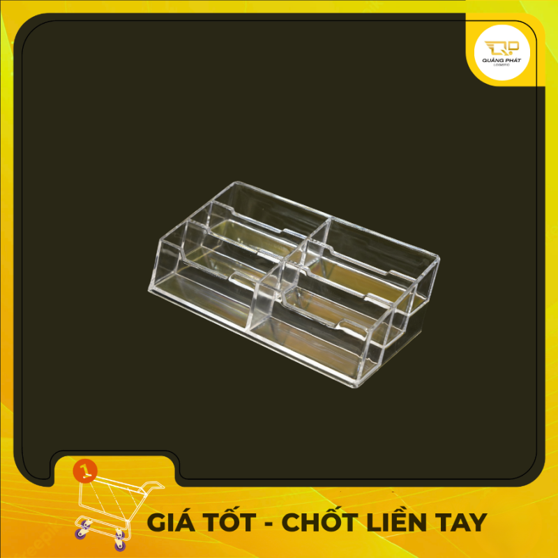 Khay Nhựa Đựng Bút Mica Trong Suốt Nhiều Ngăn Cao Cấp - Kệ Nhựa Để Bàn Khay Đựng Đồ Đa Năng Tiện Lợi