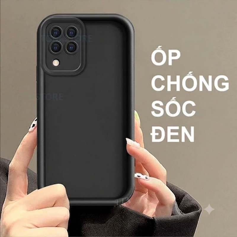Ốp Lưng Dẻo Silicone Màu Đen Bảo Vệ Camera Cho Samsung Galaxy A22 4G 6.4 Inch