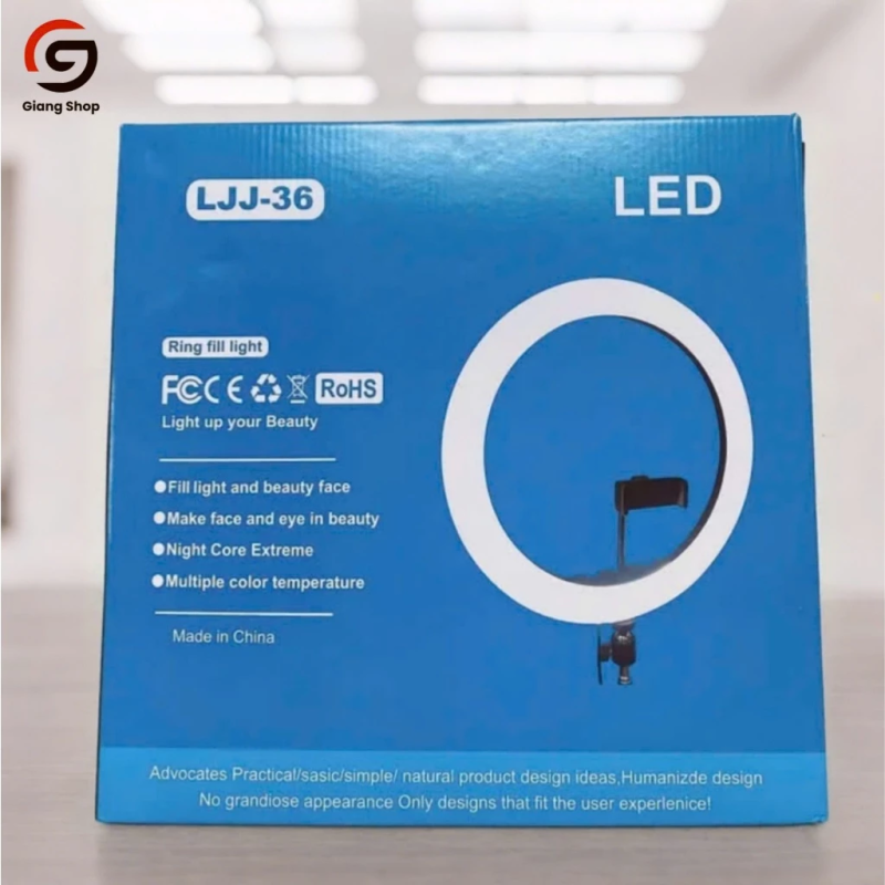 Đèn Livestream Size 36cm LJJ-36 3 Chế Độ Màu Trợ Sáng Quay Video Không Kèm Chân