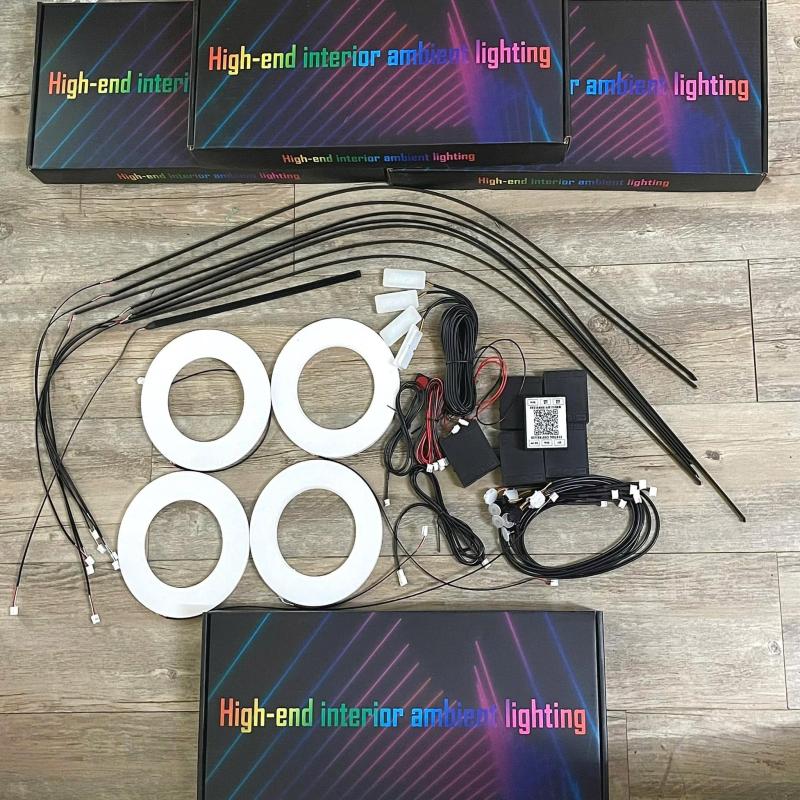 Bộ Đèn LED Nội Thất Xe Hơi 22 Trong 1 RGB 64 Màu - Điều Khiển App Bluetooth Sang Trọng