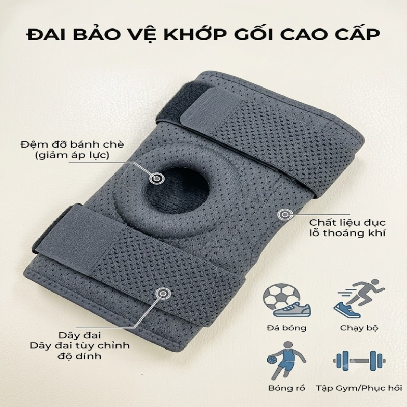 Đai Bó Gối Thể Thao Bằng Vải Thoáng Khí
