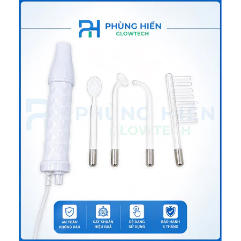 Máy Tiệt Trùng / Sát Khuẩn Cầm Tay Tia Tím Spa Model LZ-006A (Màu Trắng - Đầu Thủy Tinh Phát Tia Cao Tần/Tia Cực Tím).