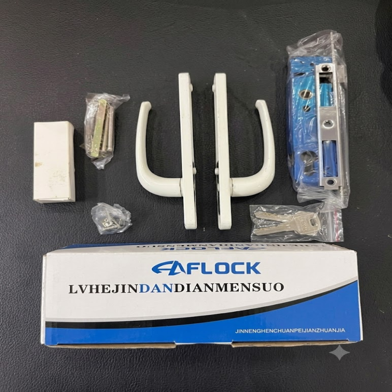 Bộ Khóa Tay Nắm Gạt Đơn Điểm FG LOCK Màu Trắng - Khóa Cửa Nhôm Kính, Cửa Nhôm Xingfa, Cửa Nhựa Lõi Thép Cao Cấp (Đầy Đủ Phụ Kiện)